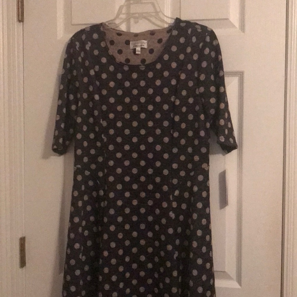 Black/Tan polka dot Dress
